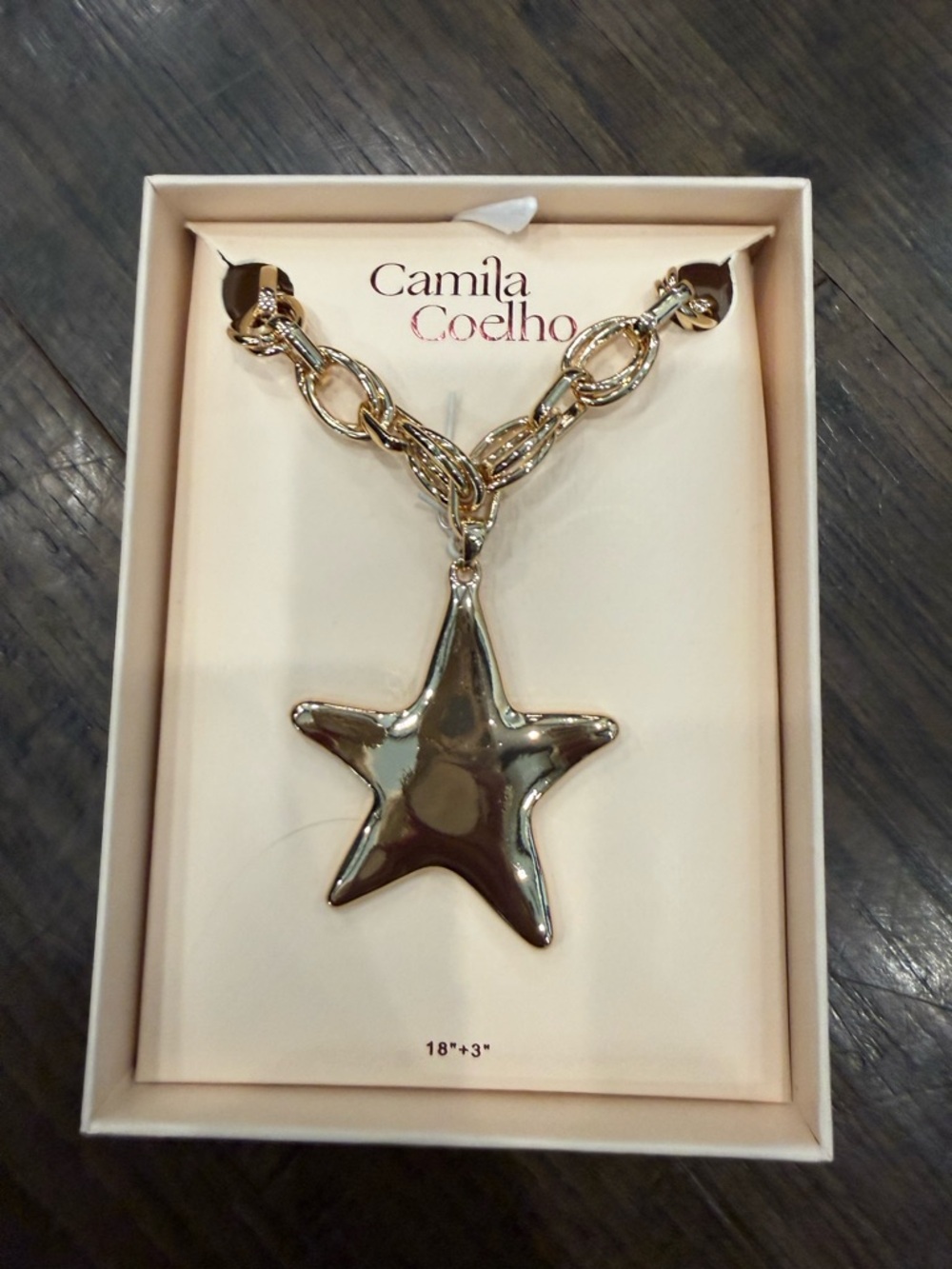 Camila Coelho Shiny Gold Star Statement Necklace